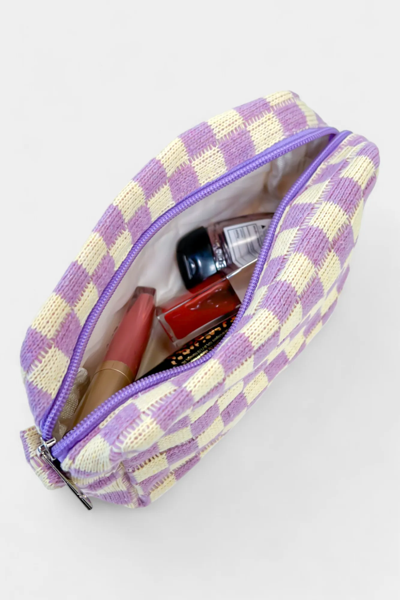 Checkered Knitted Cosmetic Bag sold by ZZs product image thumbnail 4