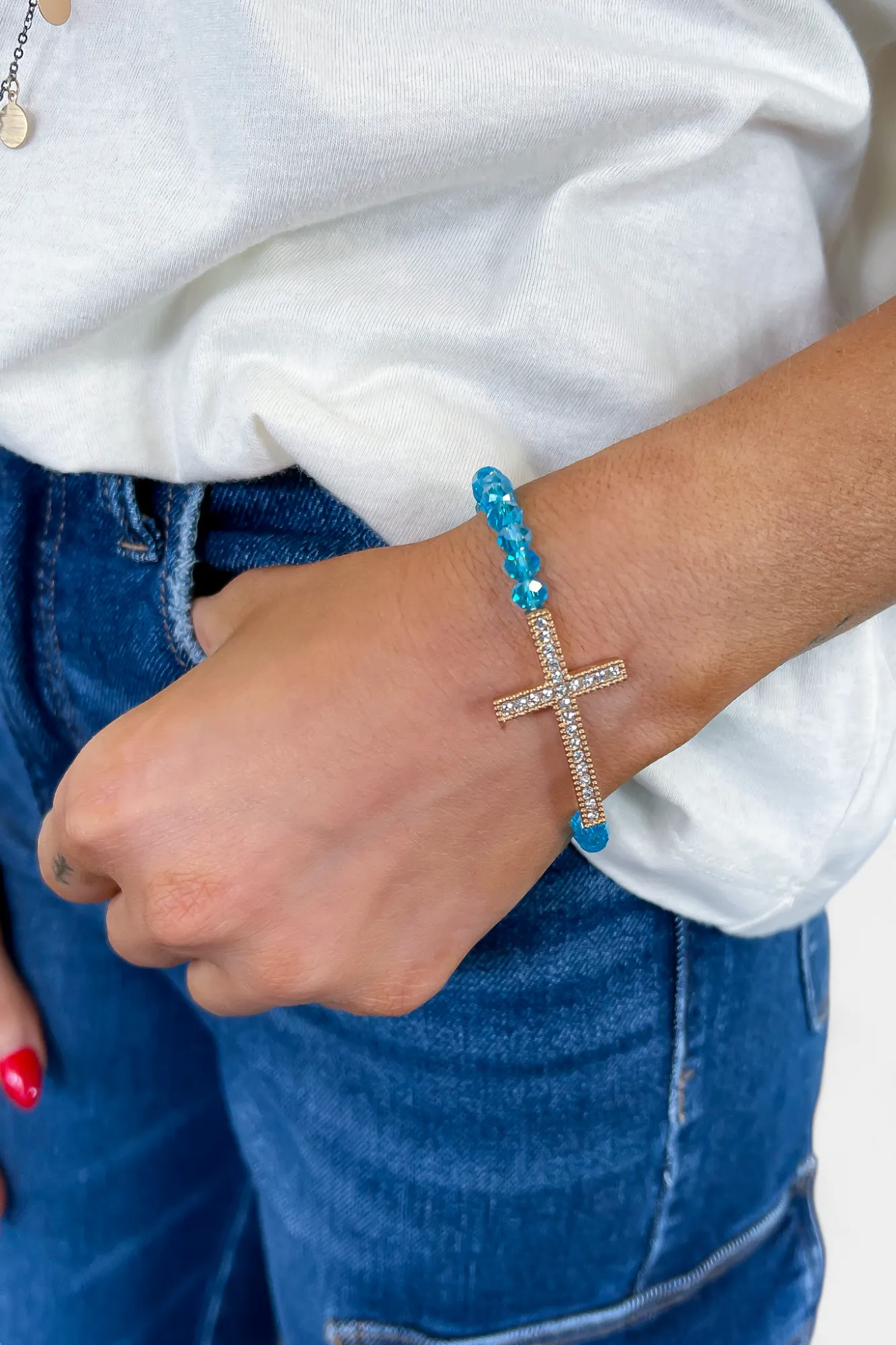 Simple Cross Stretch Bracelet sold by ZZs