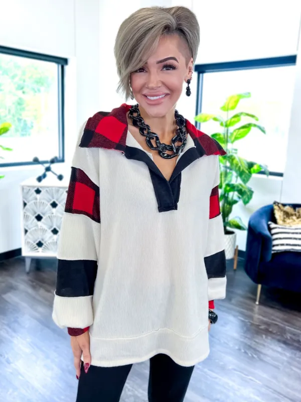 Plaid Stitch Top sold by ZZs