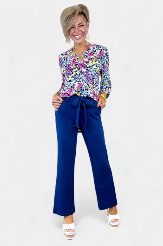 Navy Multi Daisy Lizzy Top sold by ZZs