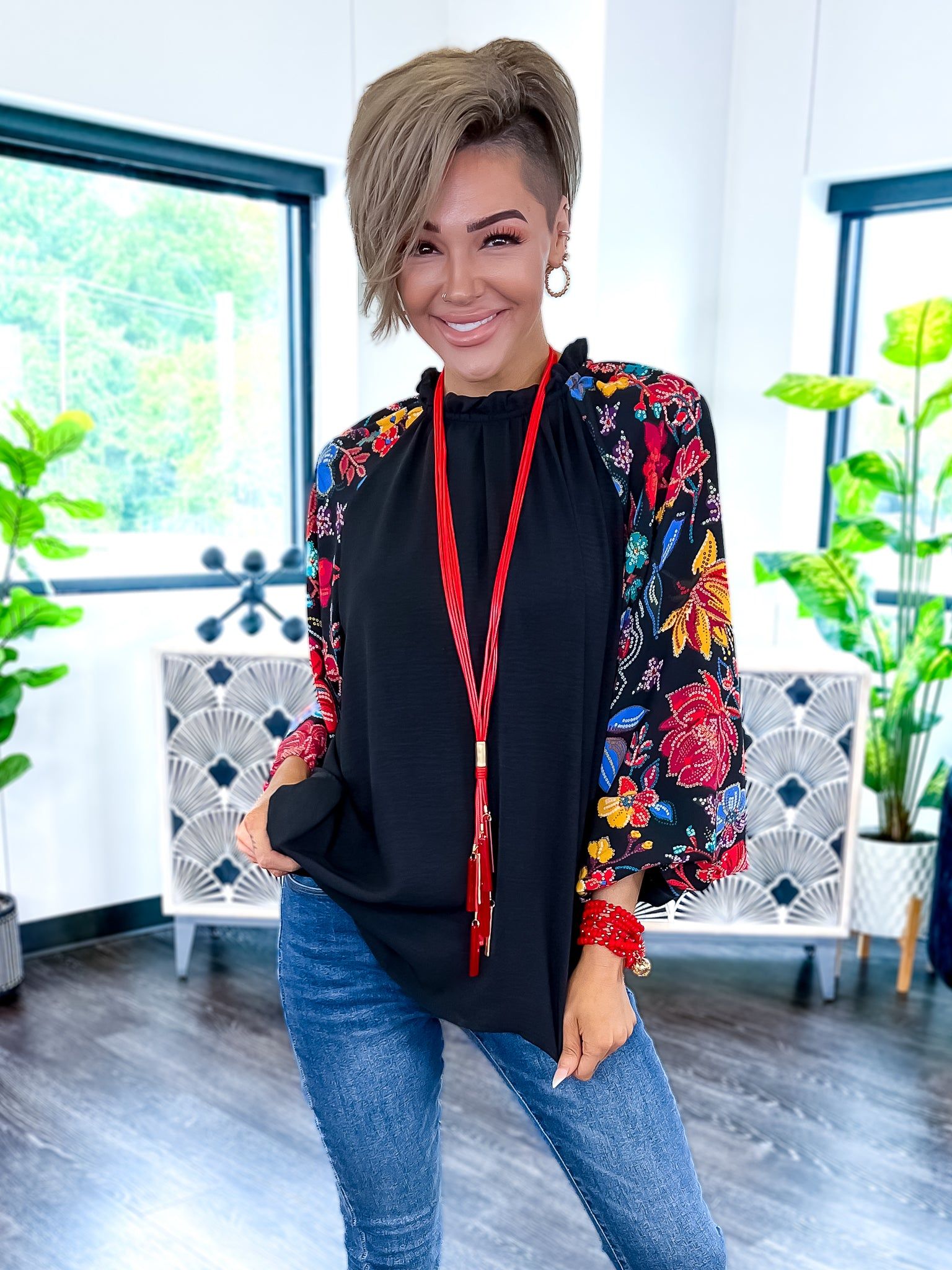 Frilled Top | Floral sold by ZZs