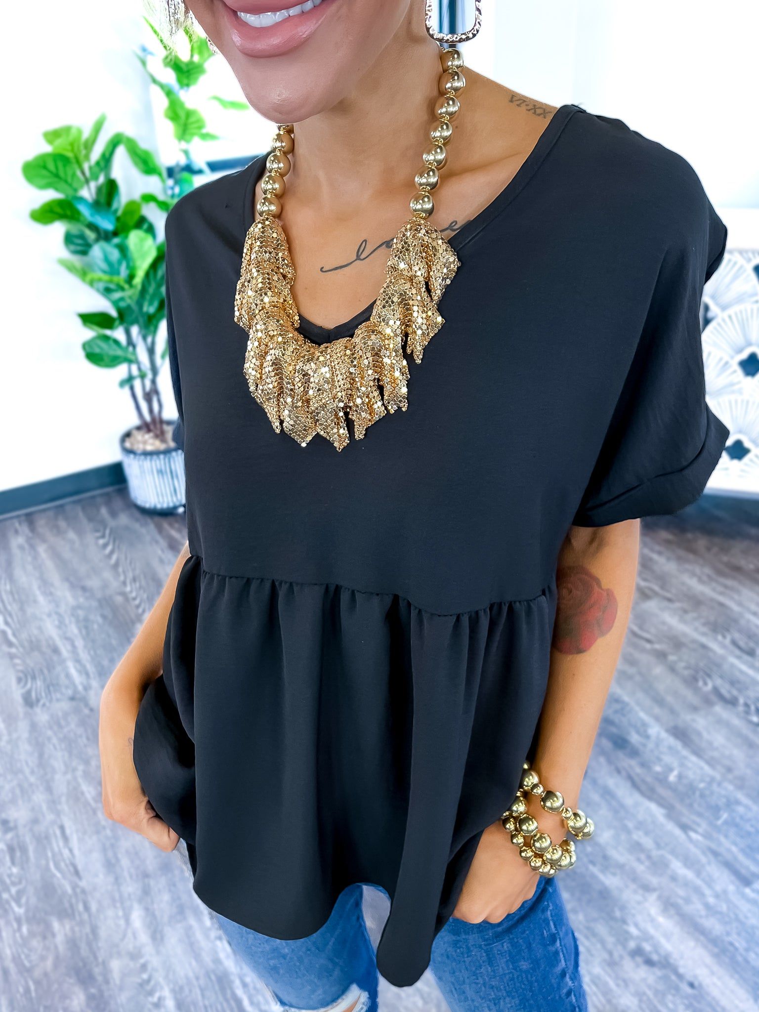 Mesh Chain Necklace | Gold sold by ZZs product image thumbnail 3