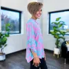 Turquoise & Pink Botanical Lizzy Top sold by ZZs