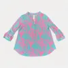 Turquoise & Pink Botanical Lizzy Top sold by ZZs