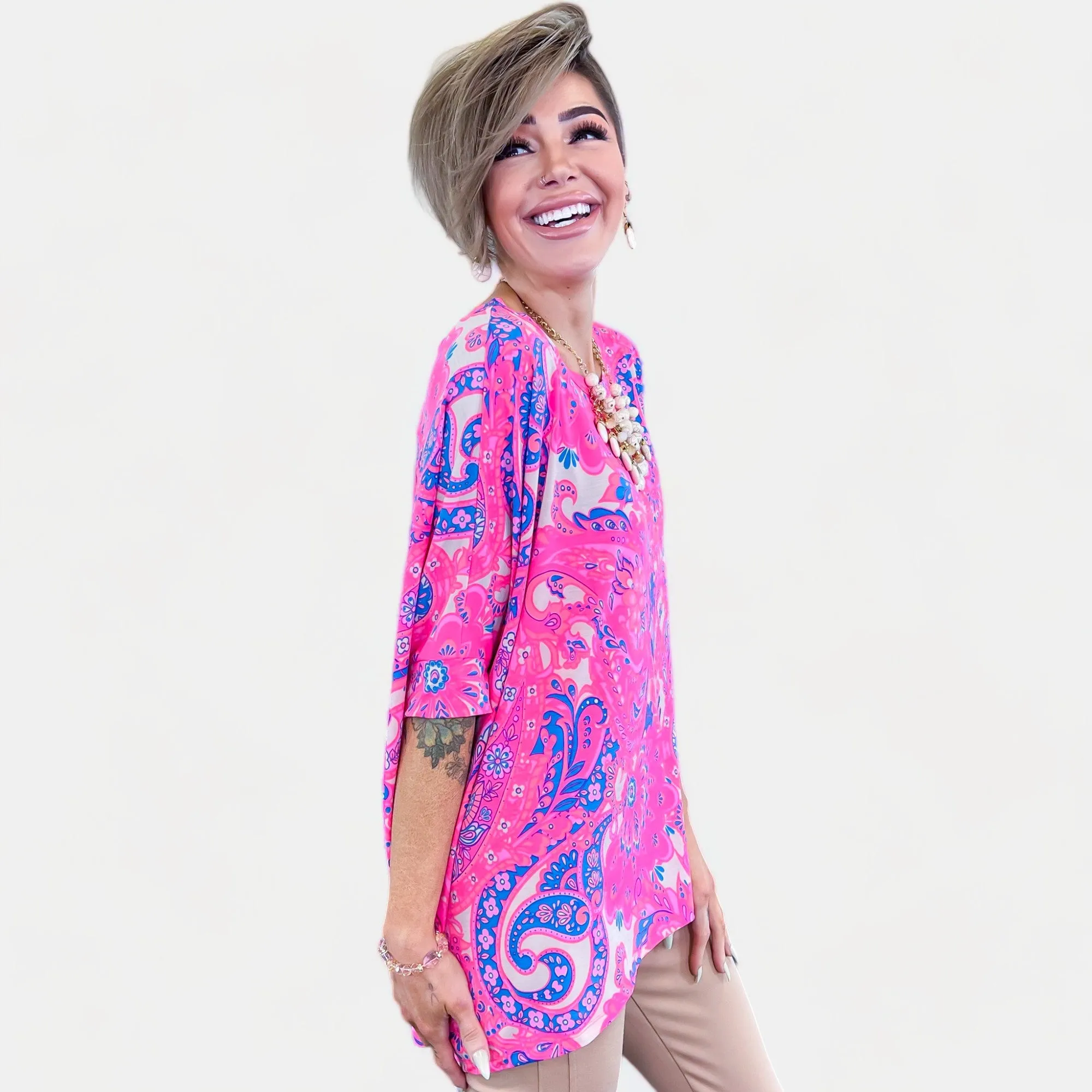 Pink Multi Paisley Essential Top sold by ZZs product image thumbnail 5