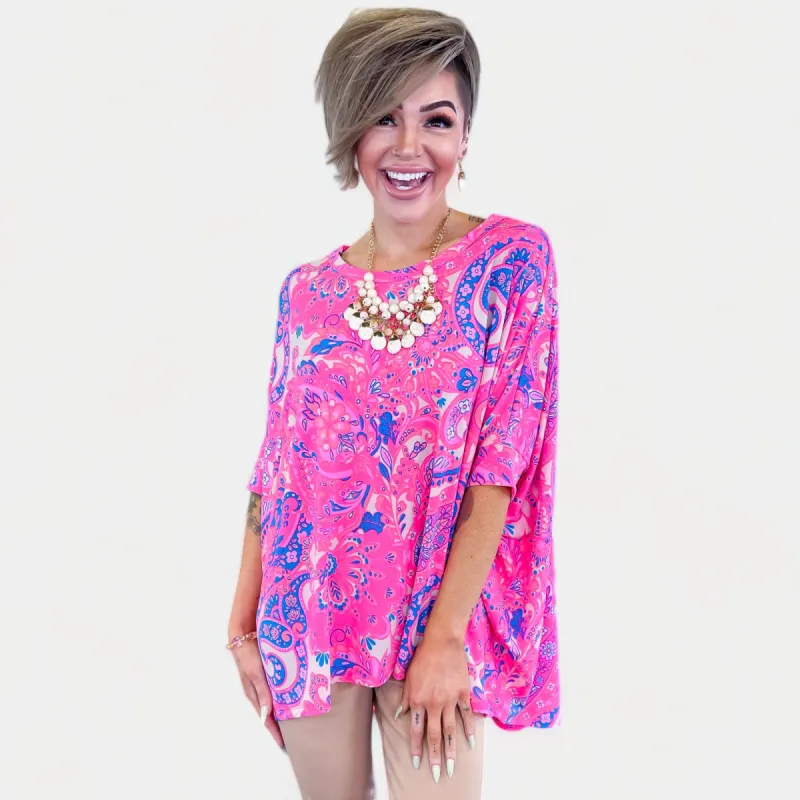 Pink Multi Paisley Essential Top sold by ZZs
