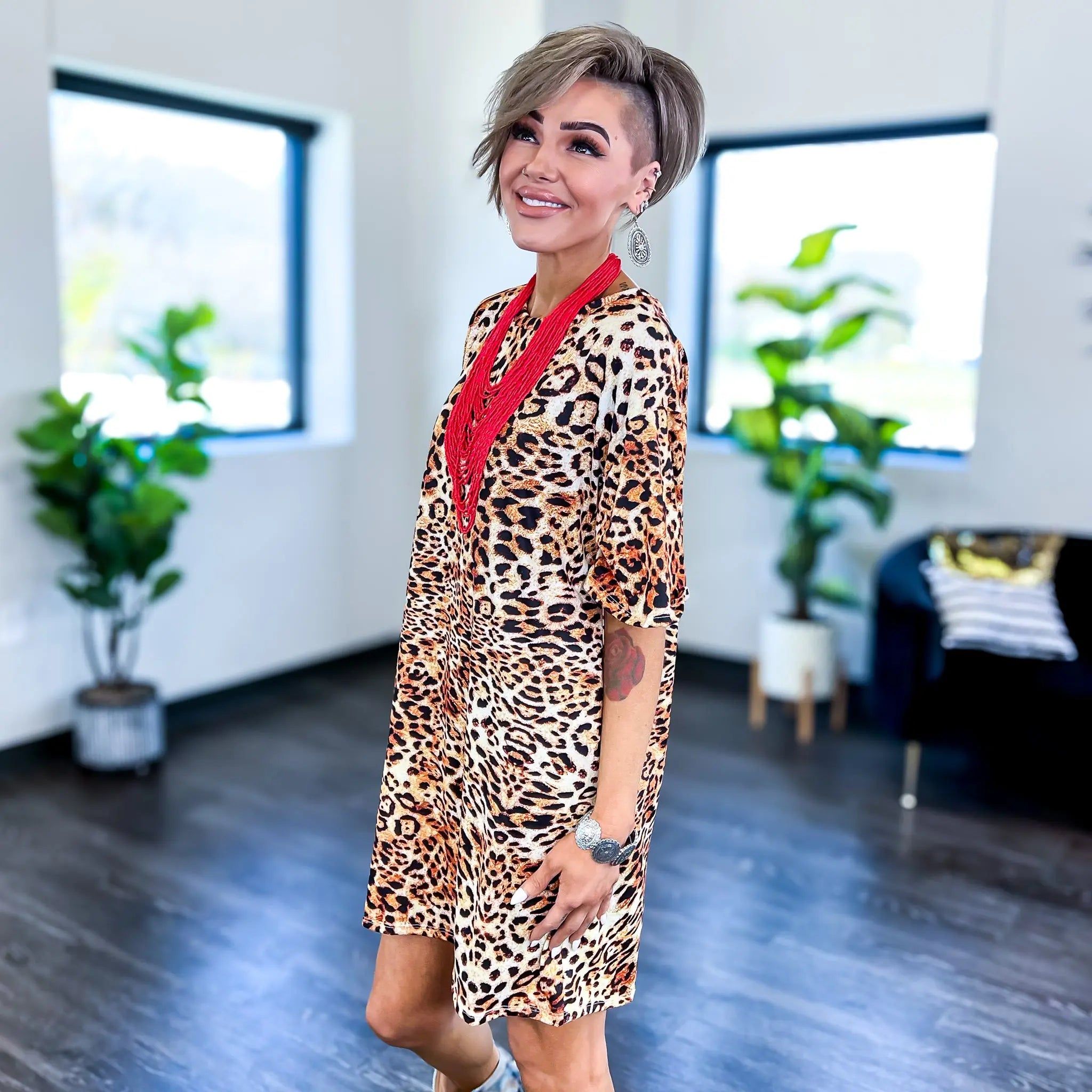 Leopard One Size Silky Jersey Dress sold by ZZs product image thumbnail 3