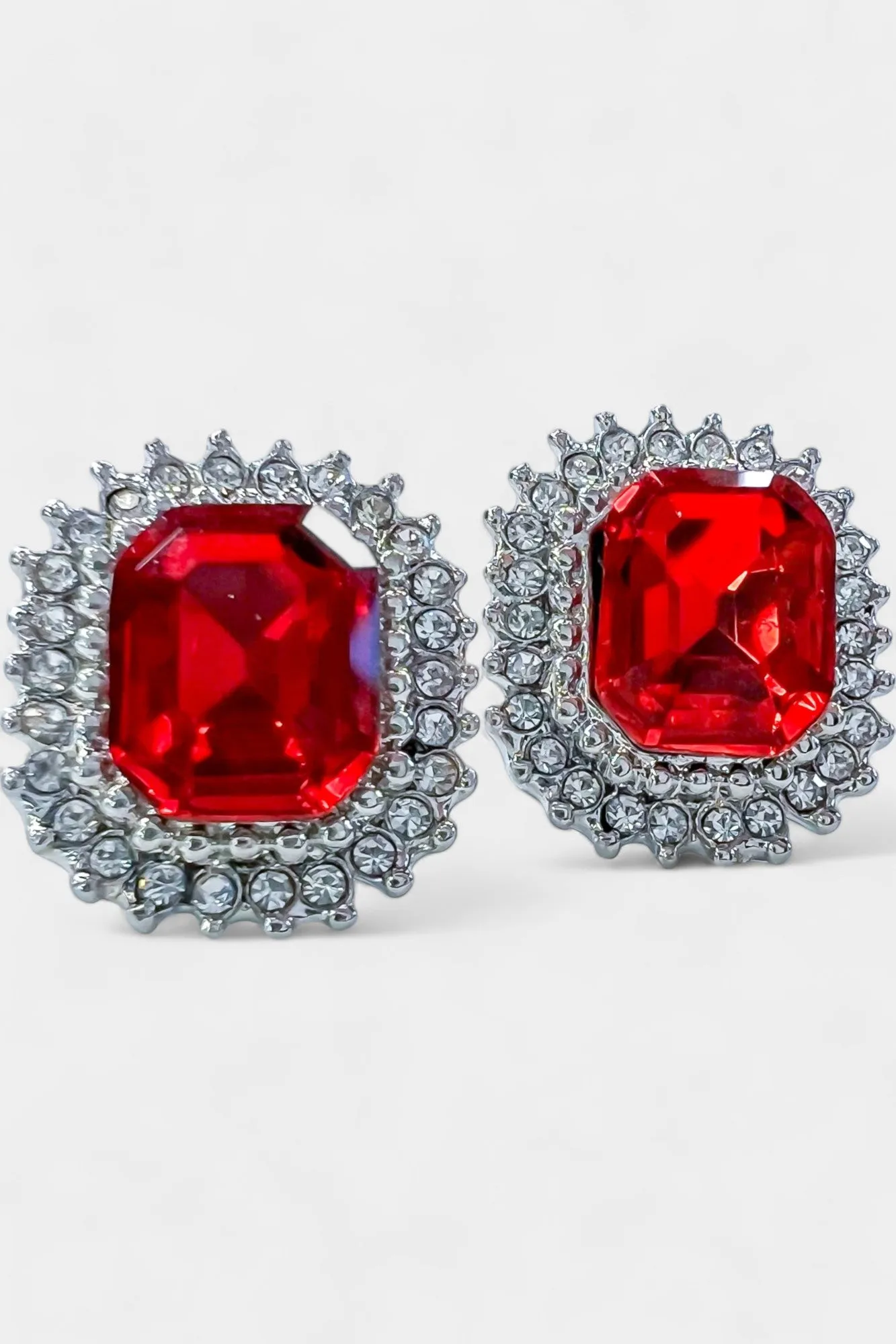Red Rhinestone Stud Earrings sold by ZZs product image thumbnail 3