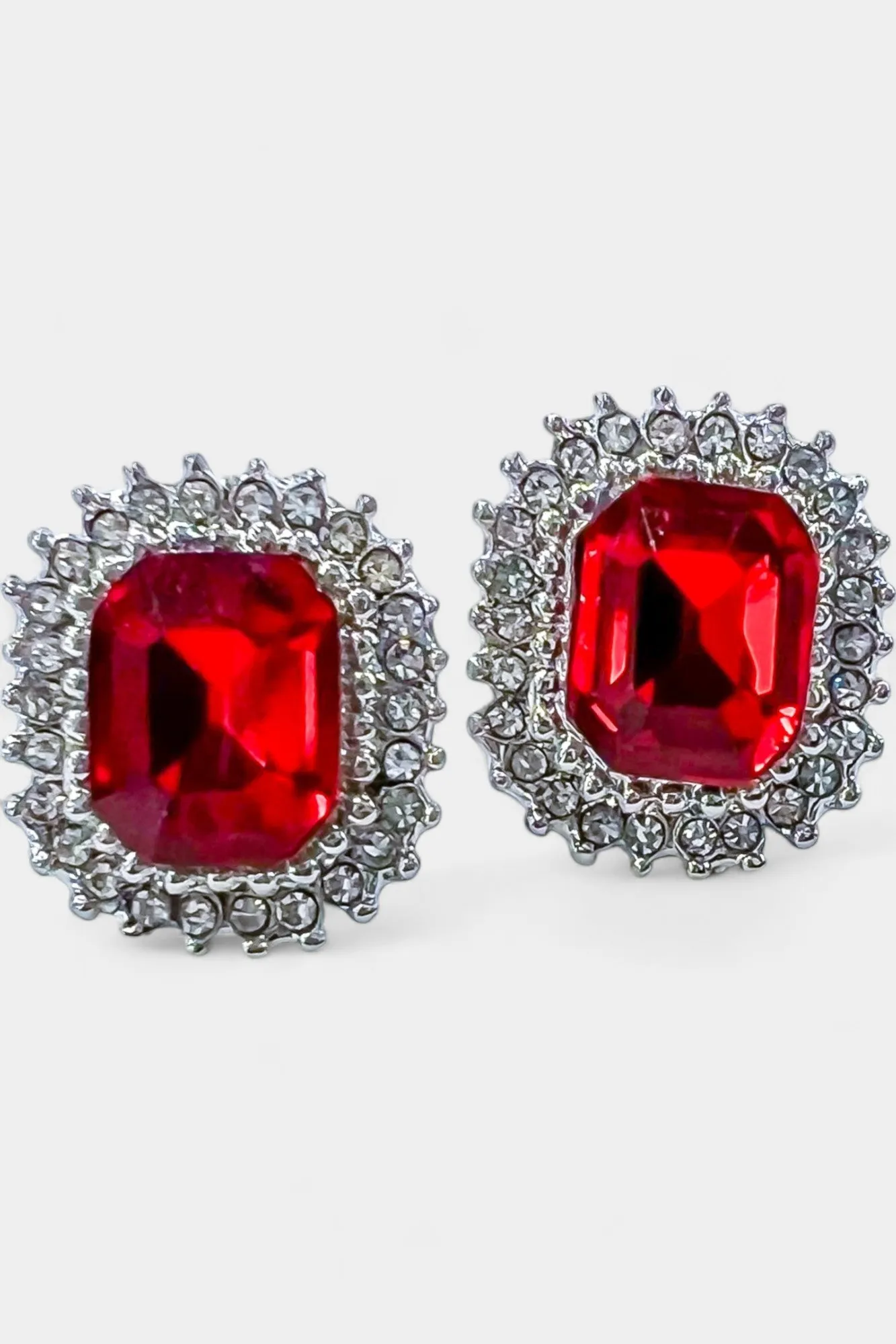 Red Rhinestone Stud Earrings sold by ZZs