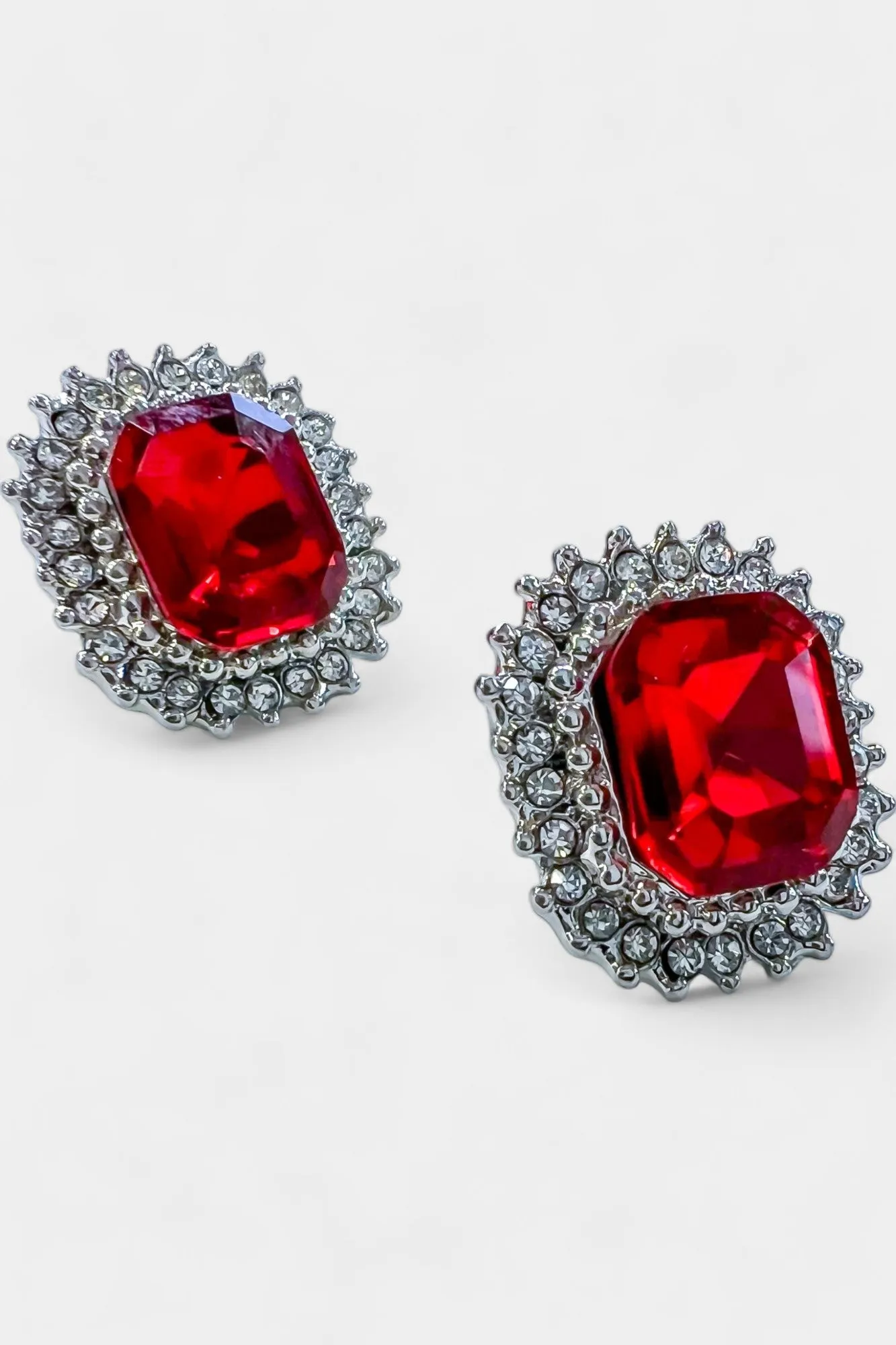 Red Rhinestone Stud Earrings sold by ZZs product image thumbnail 2