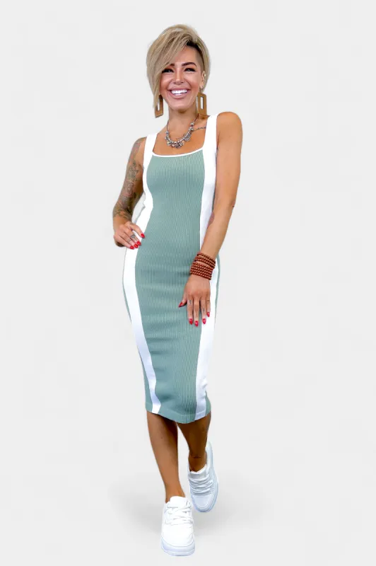 Ribbed Contrast Tank Dress sold by ZZs