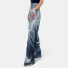 Silver Metallic Crinkle Wide Leg Pants [NO RETURNS] sold by ZZs