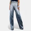 Silver Metallic Crinkle Wide Leg Pants [NO RETURNS] sold by ZZs