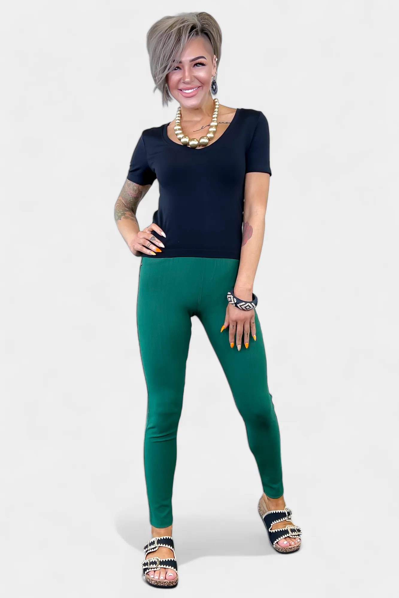 Green Denim Leggings sold by ZZs product image thumbnail 3