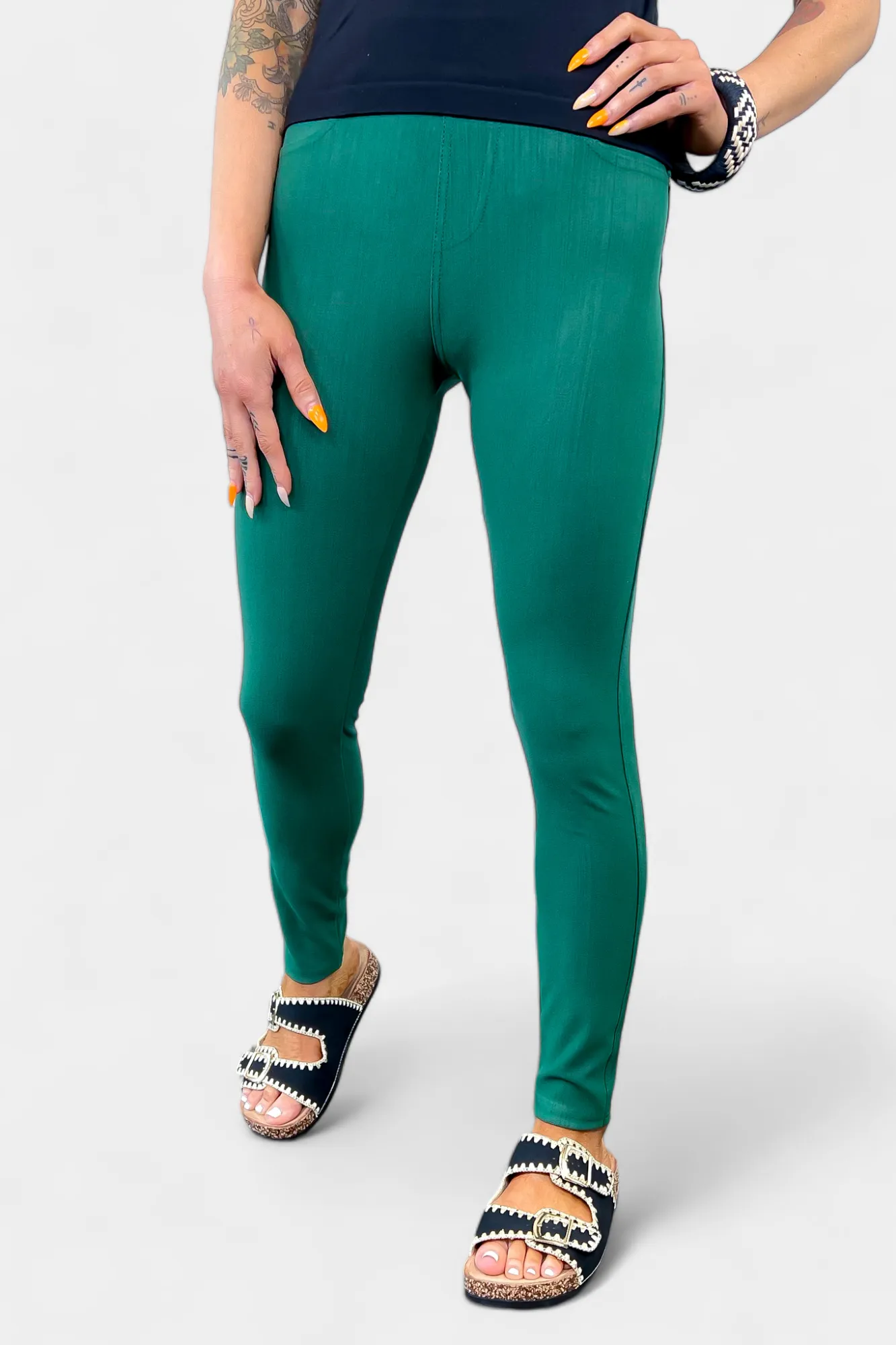 Green Denim Leggings sold by ZZs product image thumbnail 4