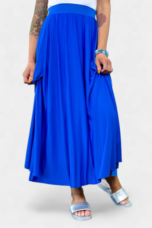 Blue Pleated Maxi Skirt sold by ZZs
