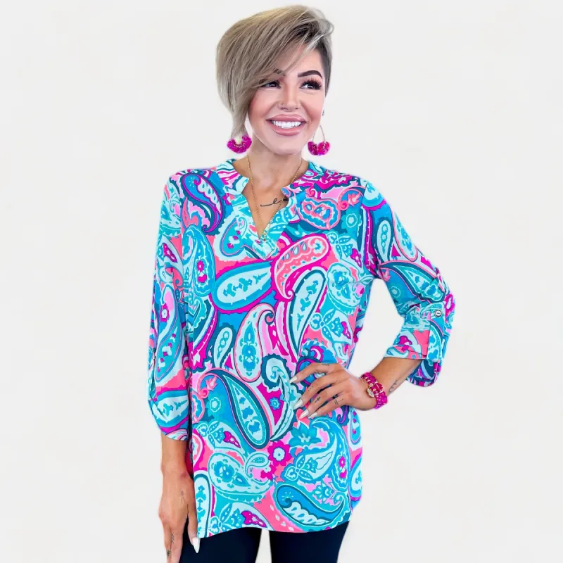 Multi Paisley Lizzy Top sold by ZZs