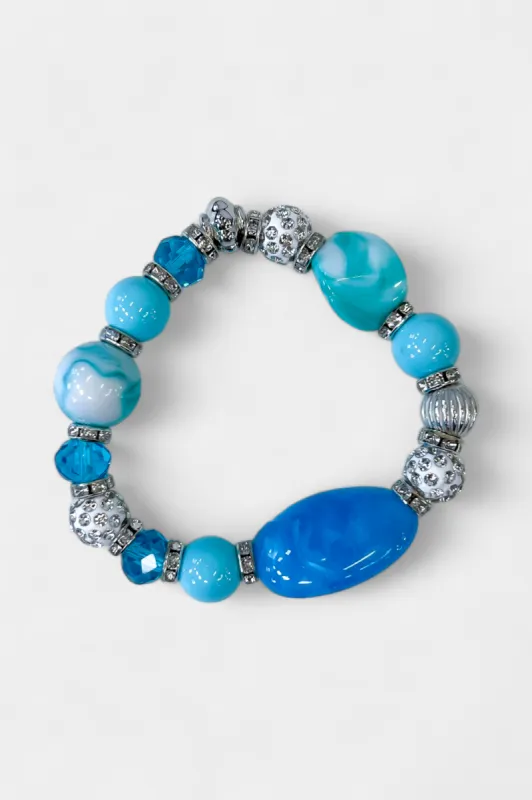Turquoise Beaded Stretch Bracelet sold by ZZs