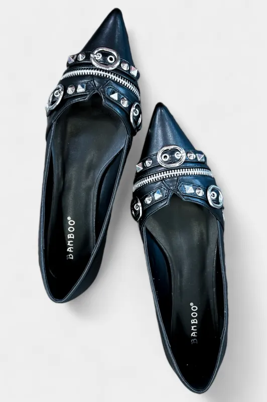 Black Zipper & Stud Flats sold by ZZs