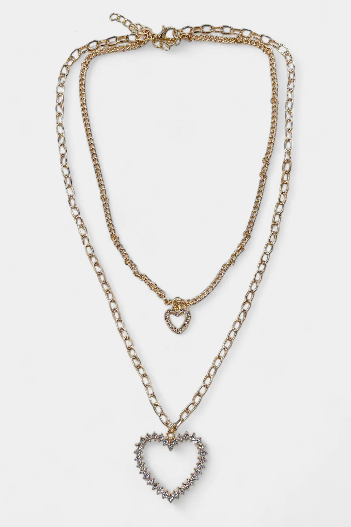 Gold Double Layer Heart Necklace sold by ZZs product image thumbnail 2