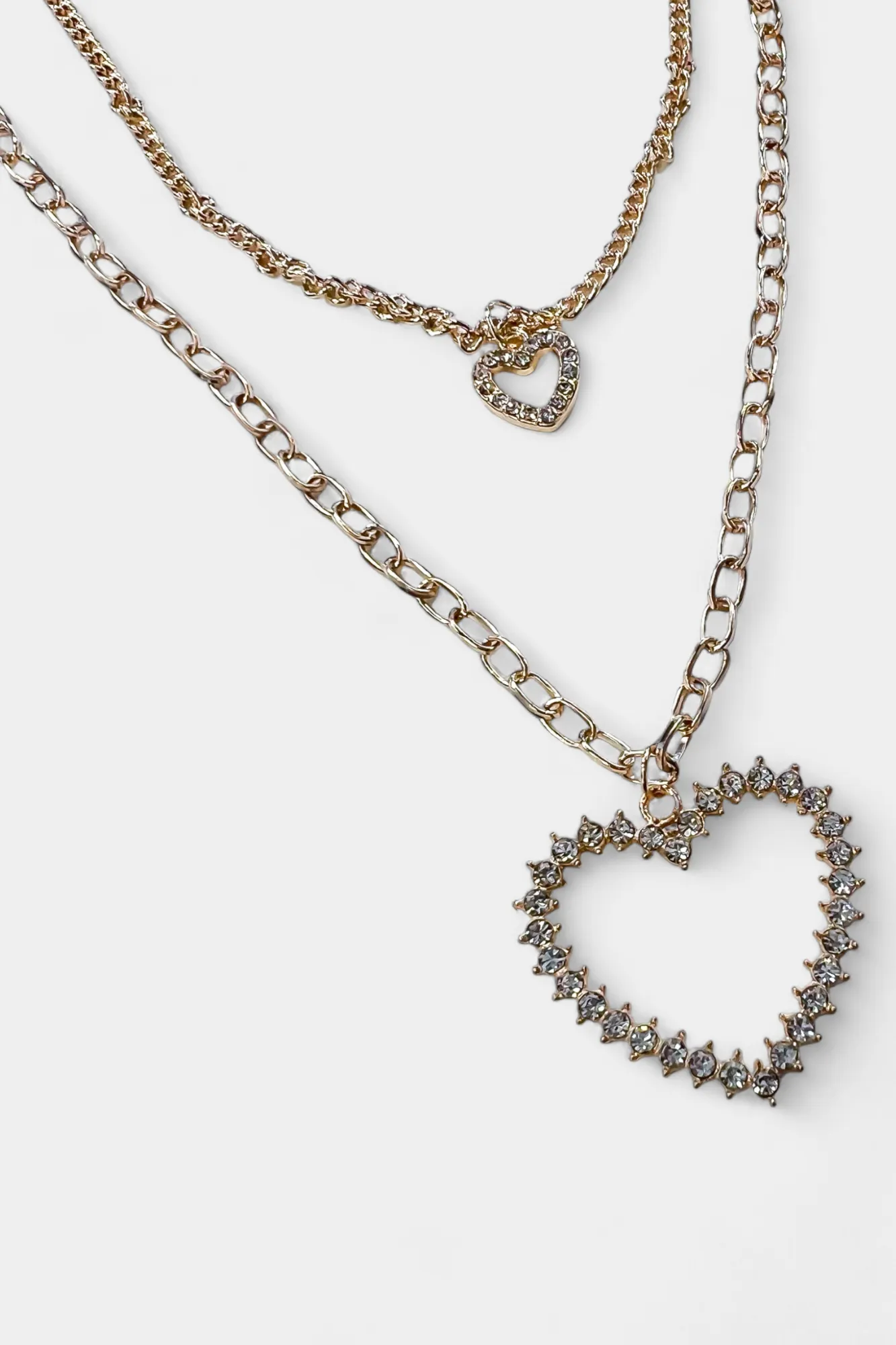 Gold Double Layer Heart Necklace sold by ZZs product image thumbnail 4