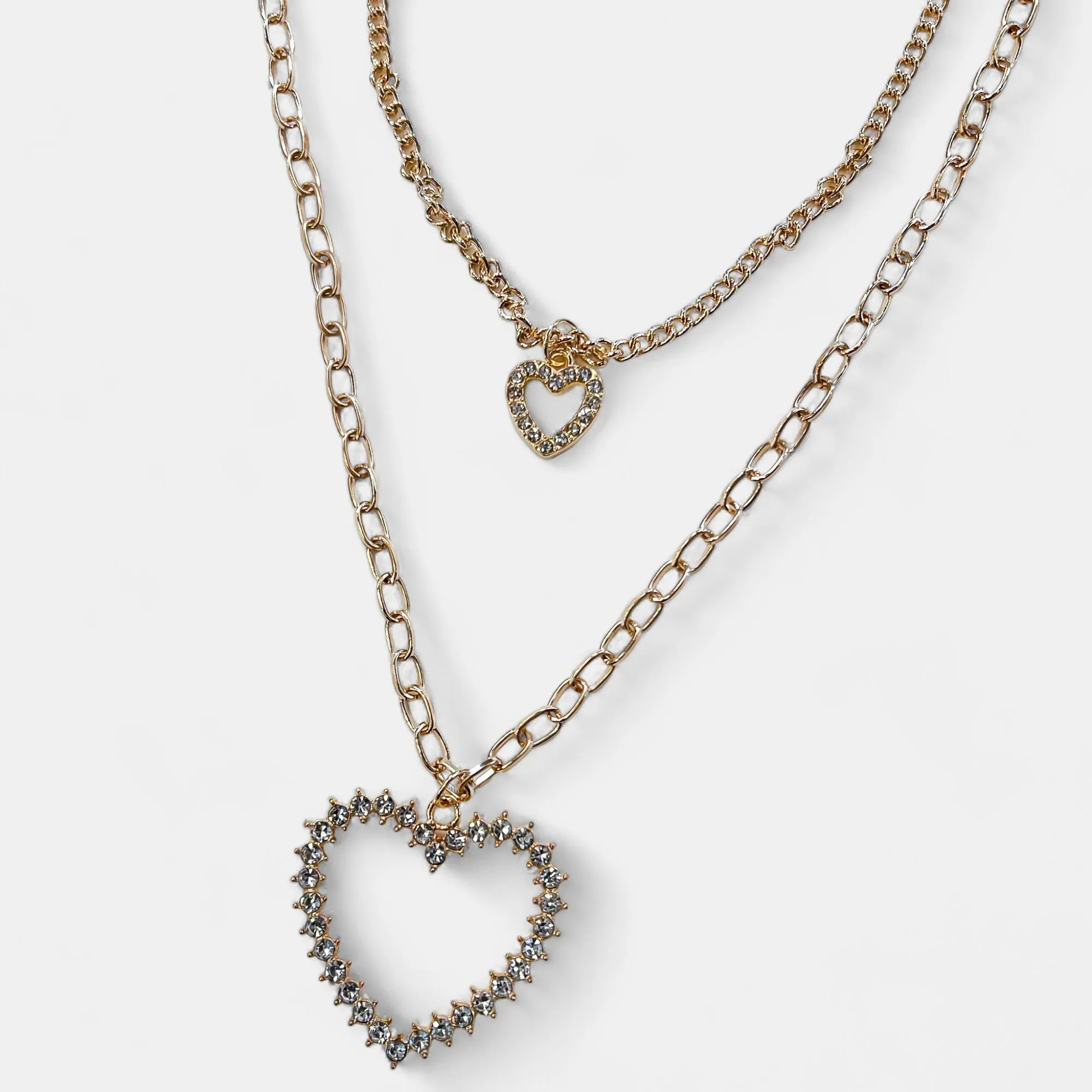 Gold Double Layer Heart Necklace sold by ZZs