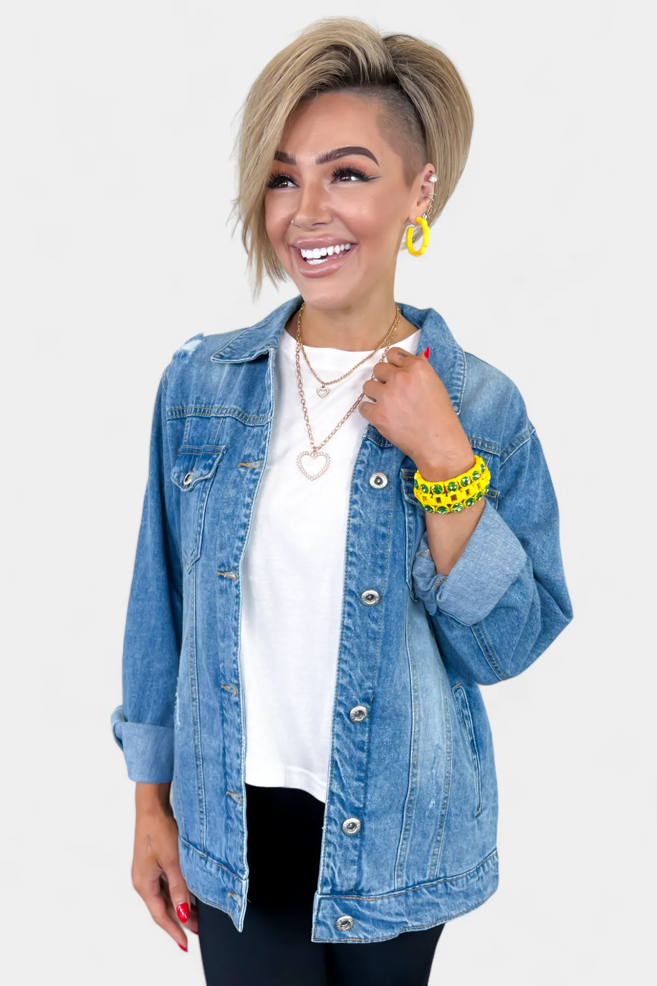 Gold Double Layer Heart Necklace sold by ZZs product image thumbnail 5