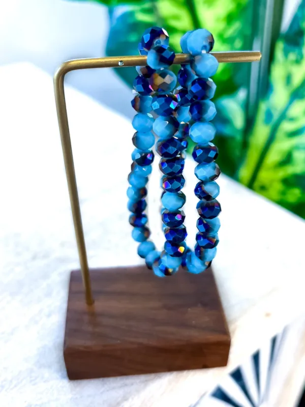 Beaded Stretch Bracelets | Blue sold by ZZs