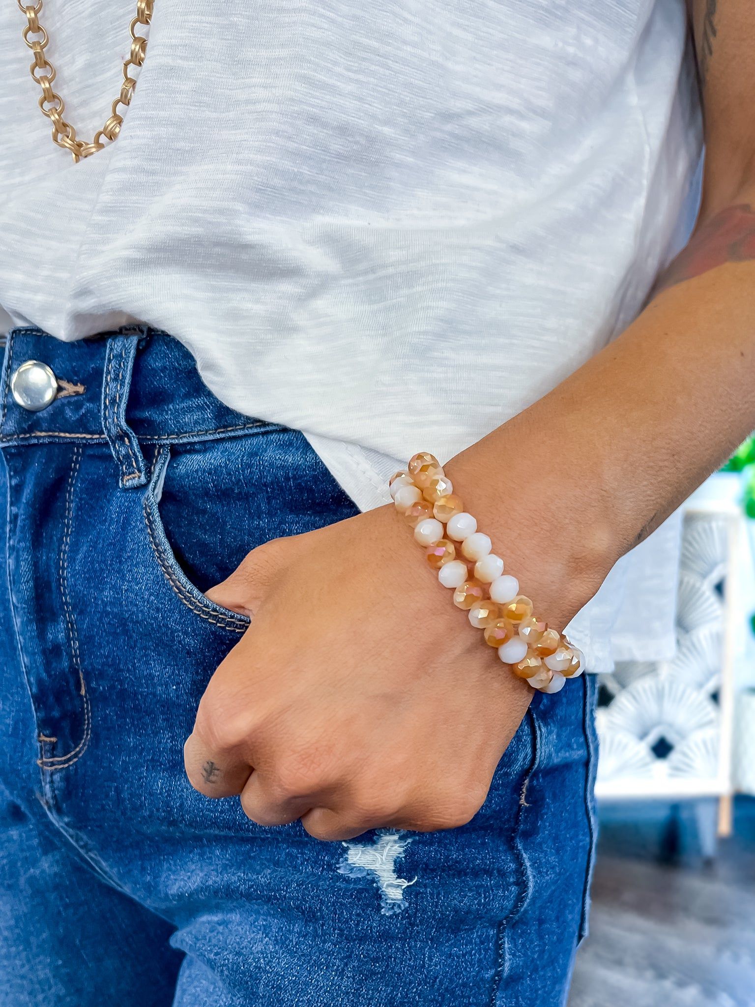 Beaded Stretch Bracelets | Neutral sold by ZZs product image thumbnail 2