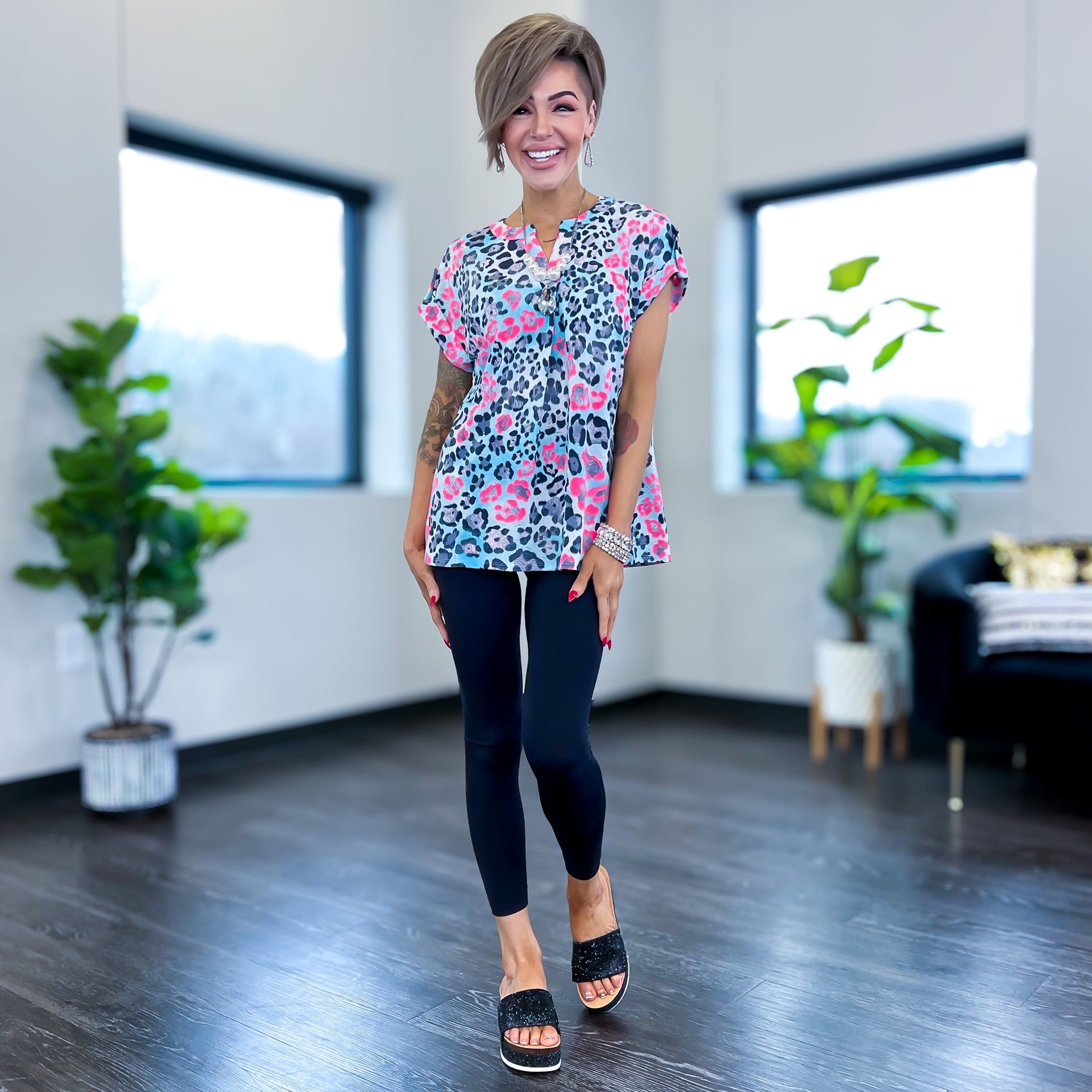 Blue & Pink Animal Lizzy Short Sleeve Top sold by ZZs product image thumbnail 3