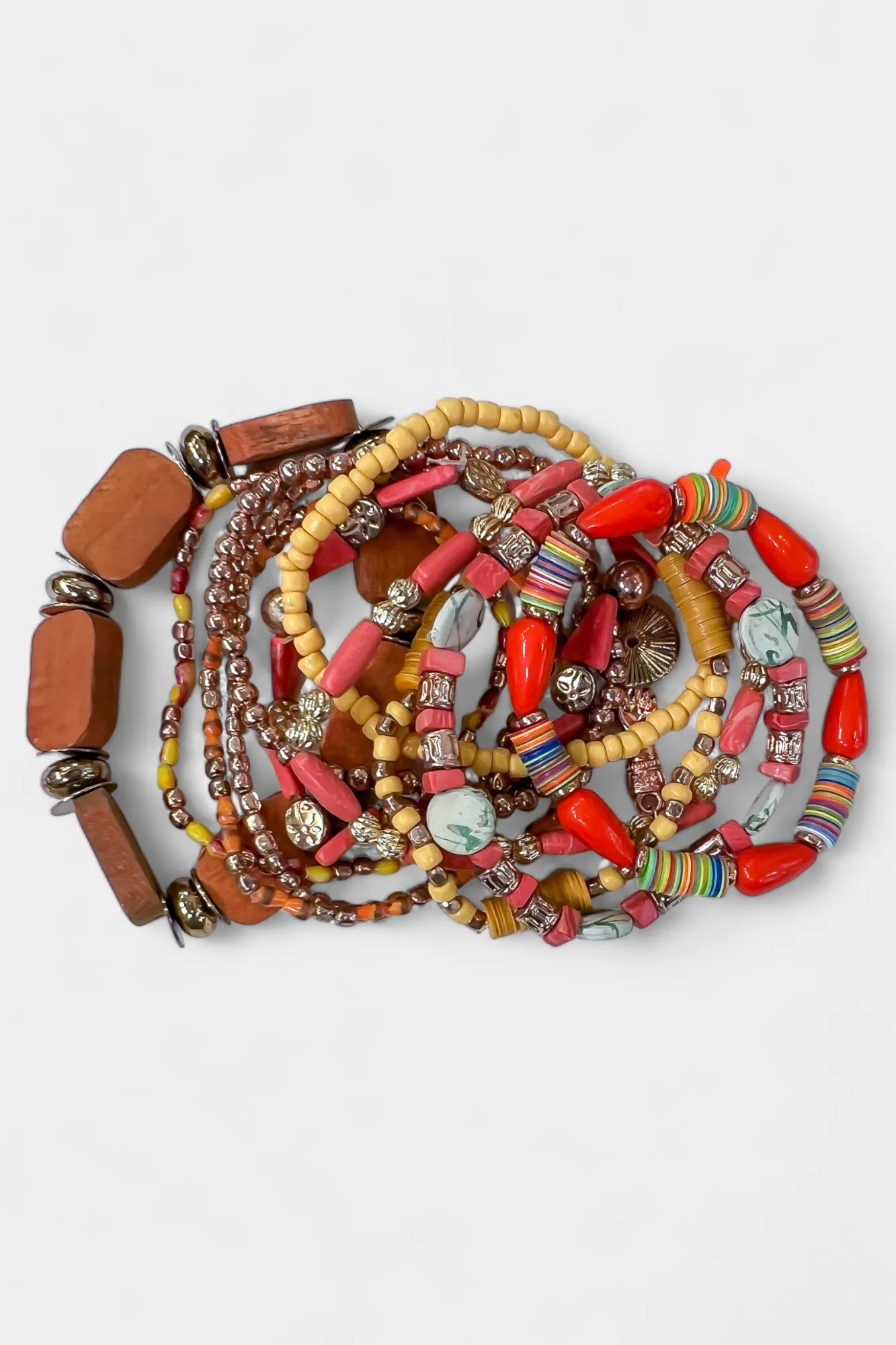 Coral Beaded India Stretch Bracelet Set sold by ZZs product image thumbnail 3