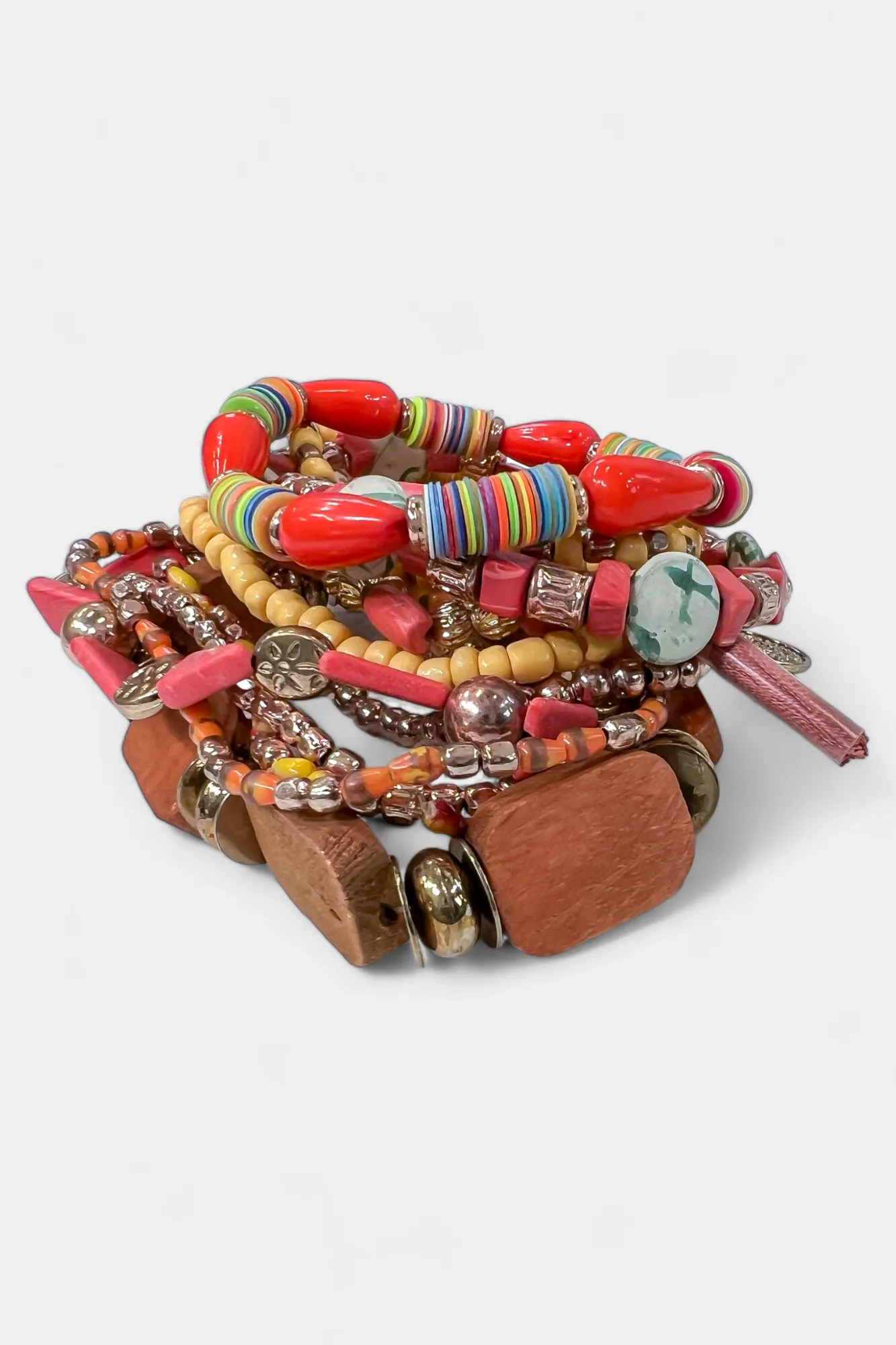 Coral Beaded India Stretch Bracelet Set sold by ZZs product image thumbnail 2