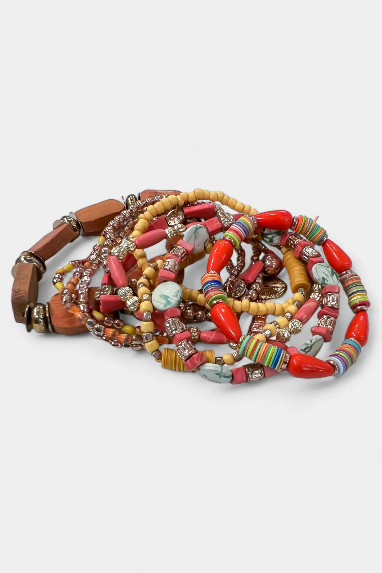 Coral Beaded India Stretch Bracelet Set sold by ZZs product image thumbnail 4