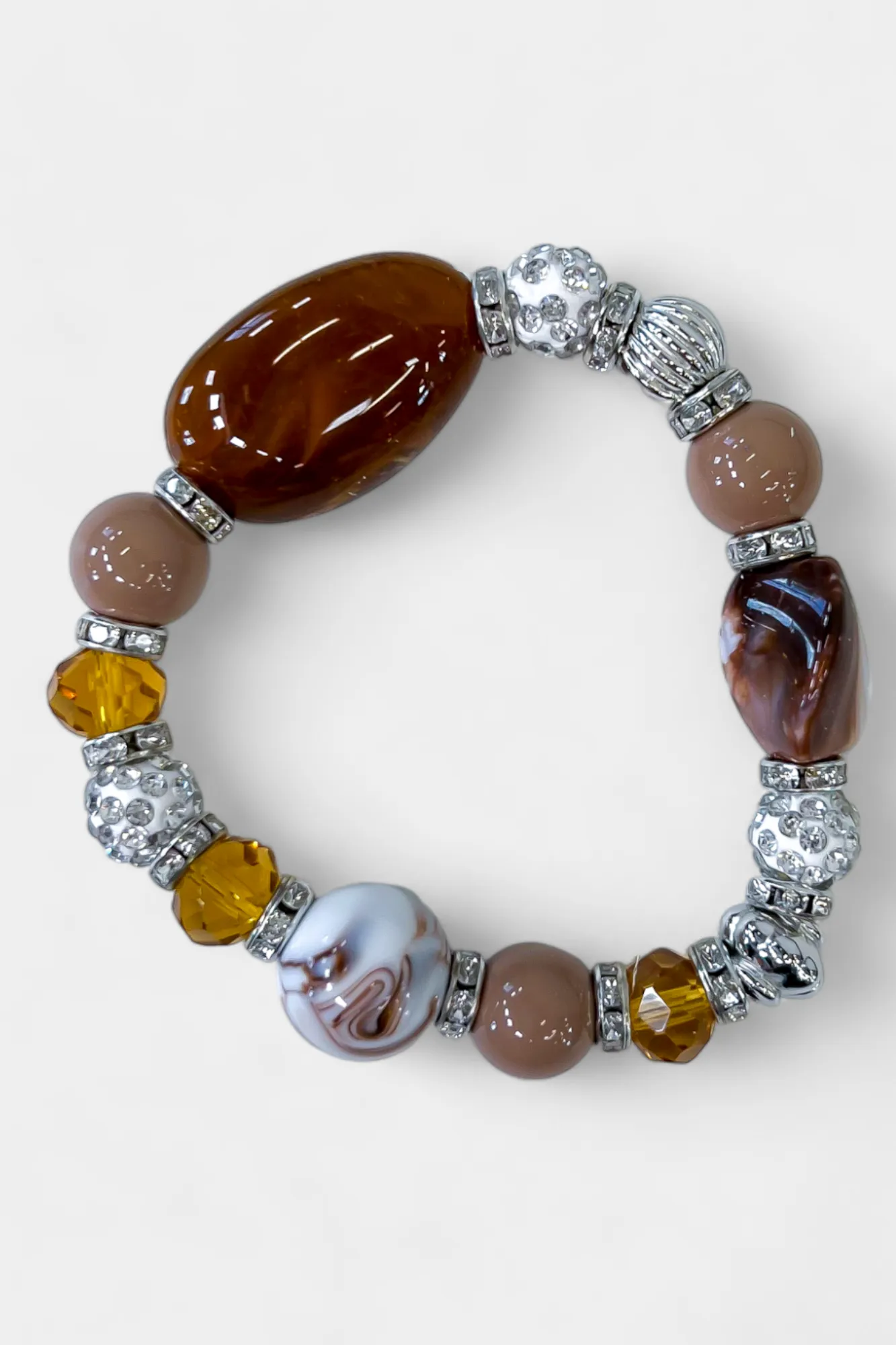 Brown Beaded Stretch Bracelet sold by ZZs