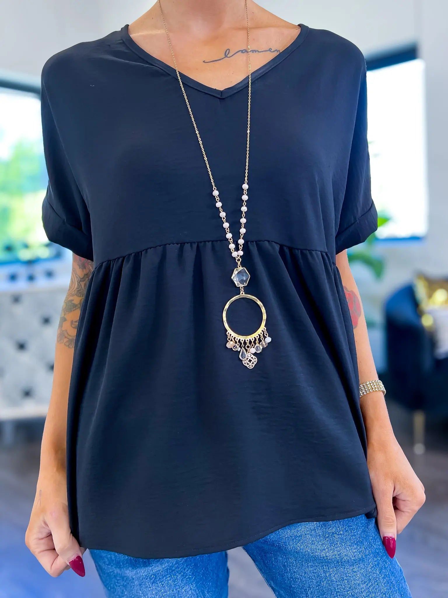 Fringe Bead Necklace | Gold sold by ZZs product image thumbnail 6