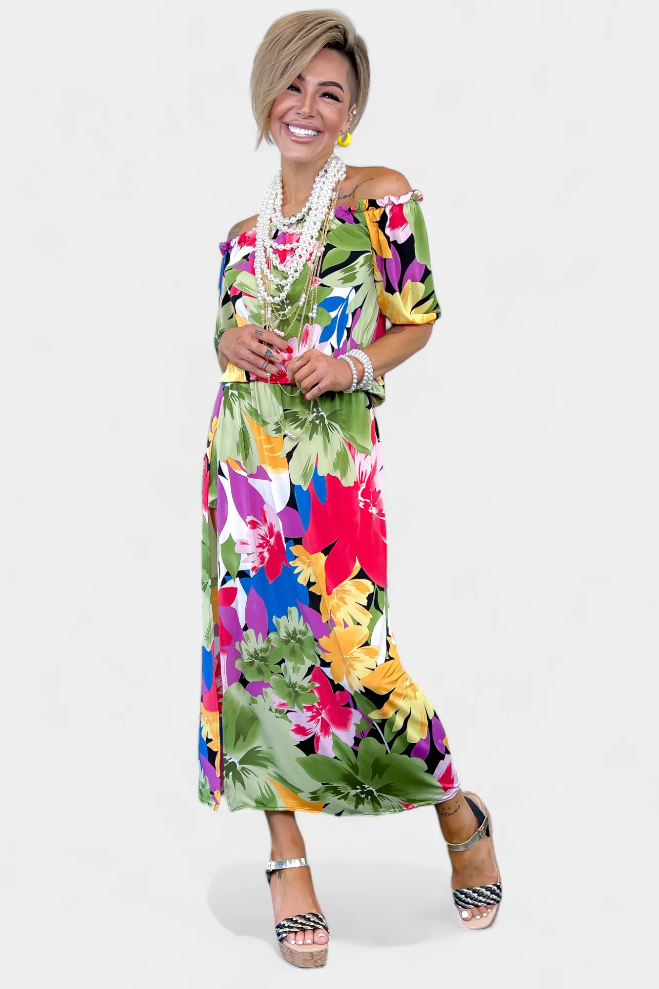 Black & Gold Braided Cork Wedge Sandals sold by ZZs product image thumbnail 3