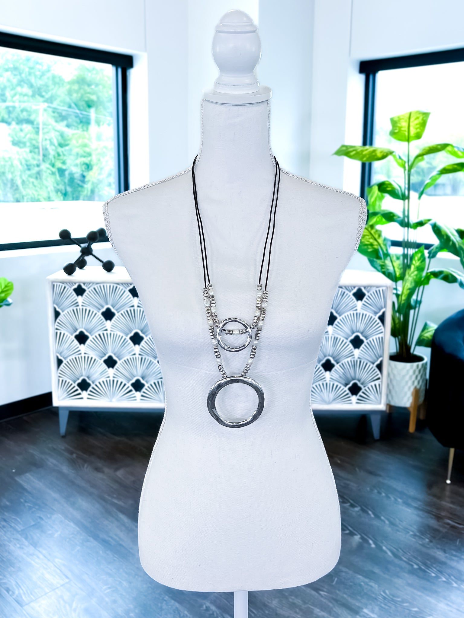 Corded Long Necklace | Silver sold by ZZs product image thumbnail 4