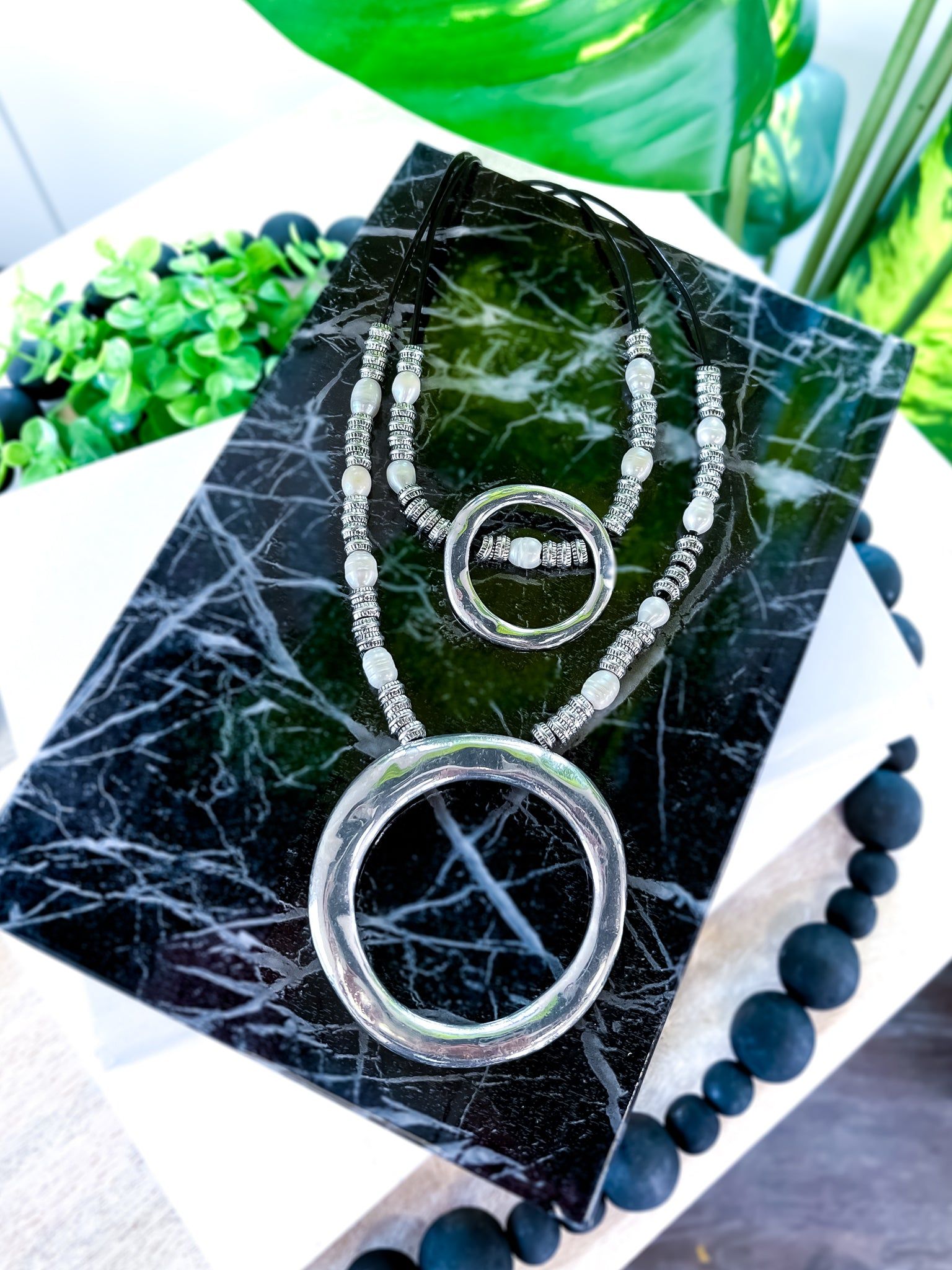 Corded Long Necklace | Silver sold by ZZs product image thumbnail 2