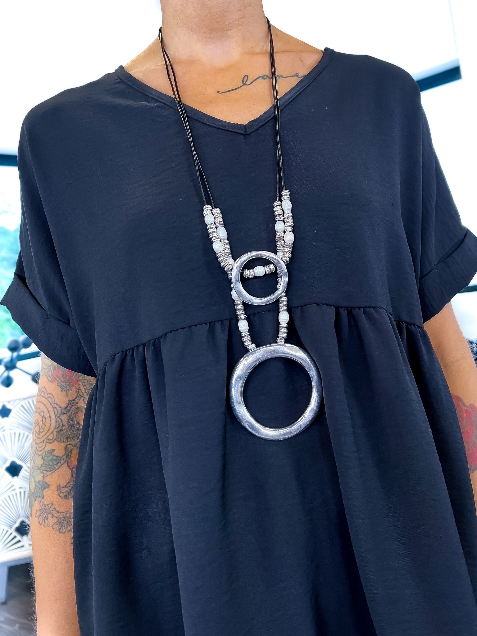 Corded Long Necklace | Silver sold by ZZs product image thumbnail 3