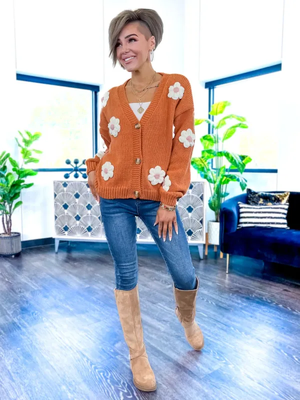 Flower Crochet Cardigan | Rust sold by ZZs