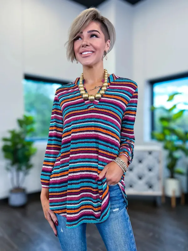 Lizzy Top | Multi Stripes sold by ZZs