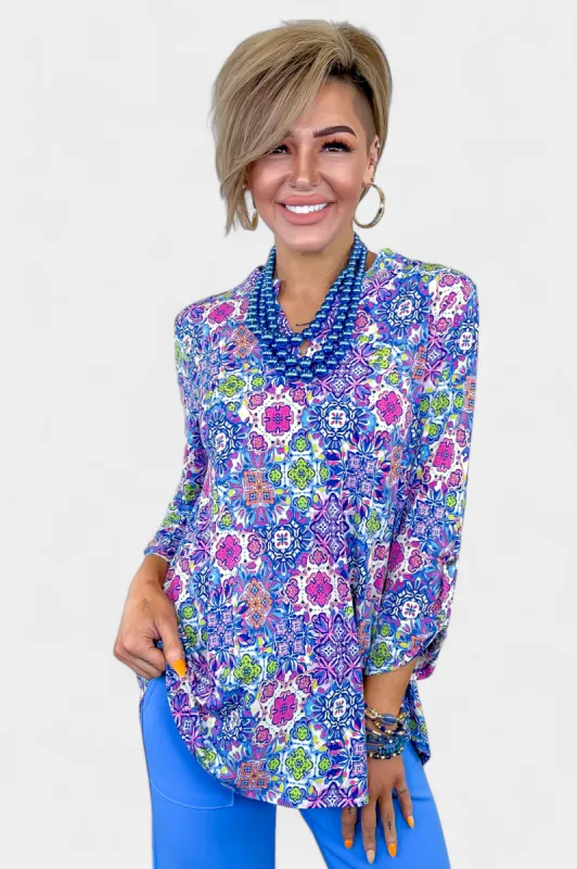 Royal Multi Lizzy Top [NO RETURNS] sold by ZZs