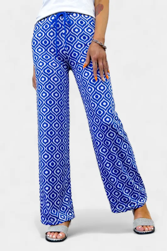 Blue Aztec Ribbed Pants made by ZZs