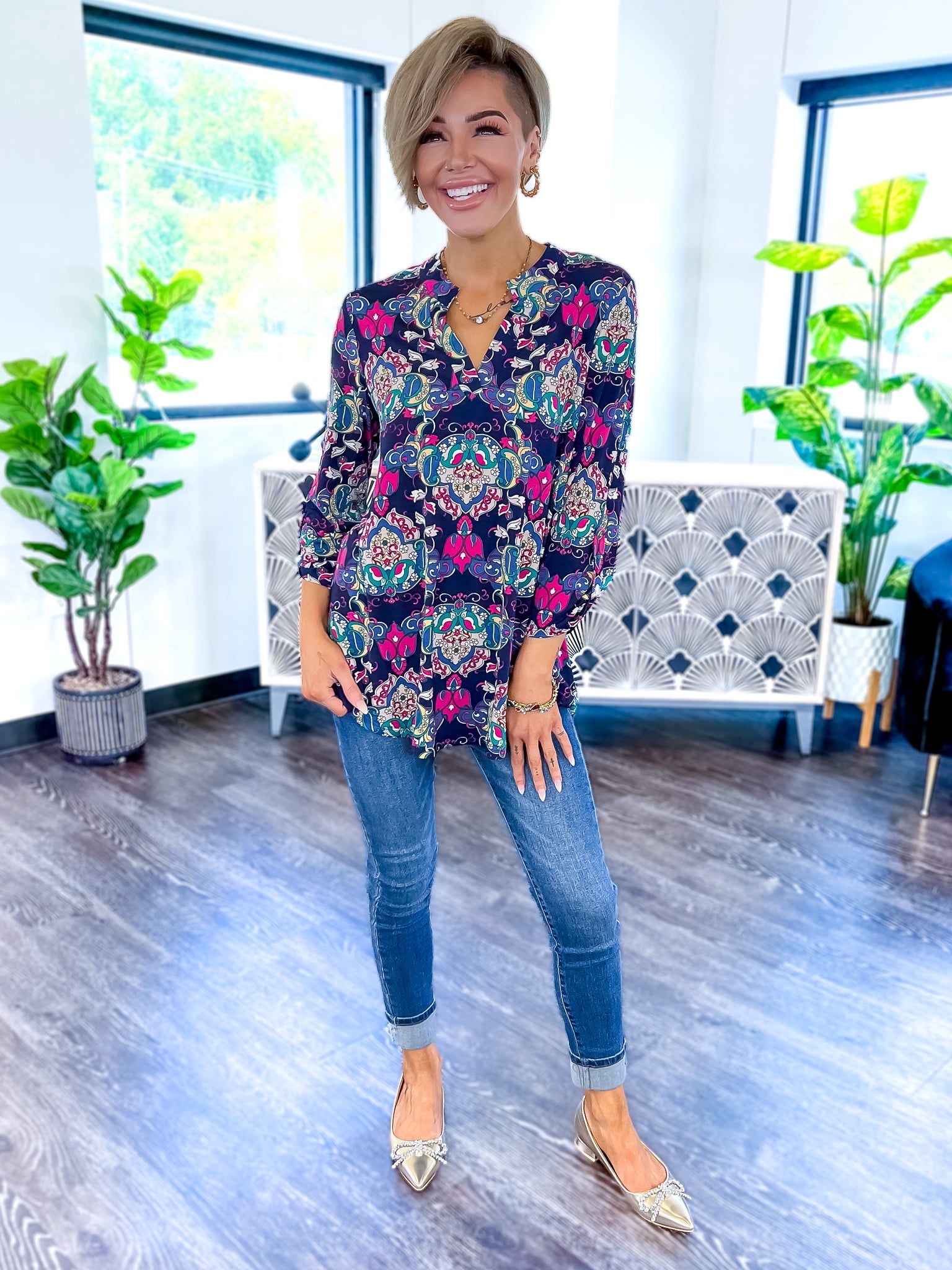 Lizzy Top | Navy Multi sold by ZZs product image thumbnail 6