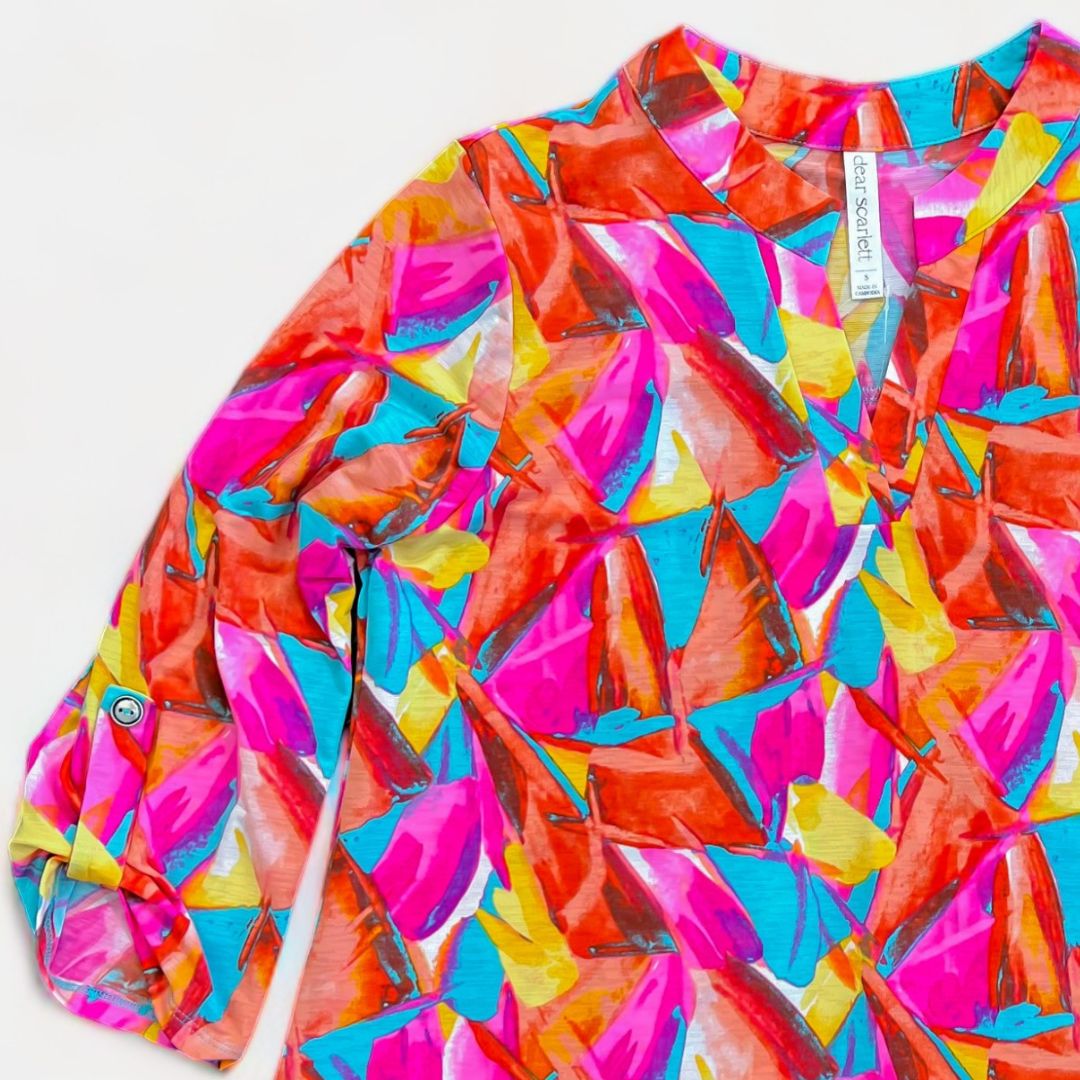 Teal Multi Abstract Lizzy Top sold by ZZs product image thumbnail 3