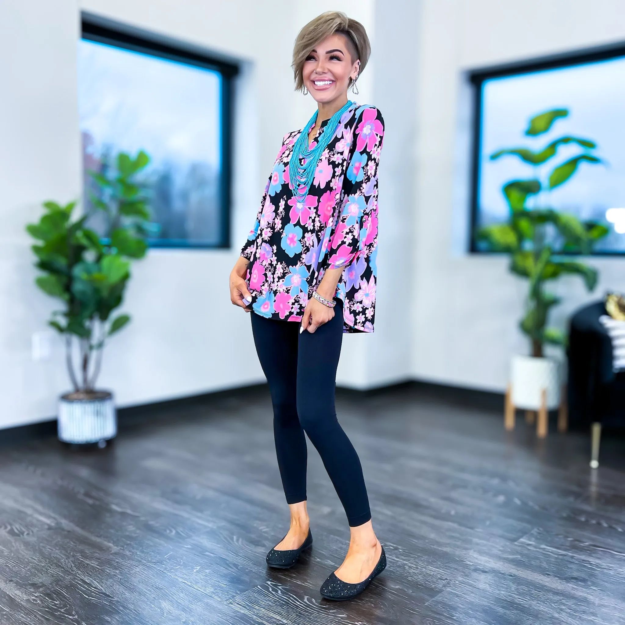 Black Multi Flower Lizzy Top sold by ZZs product image thumbnail 5