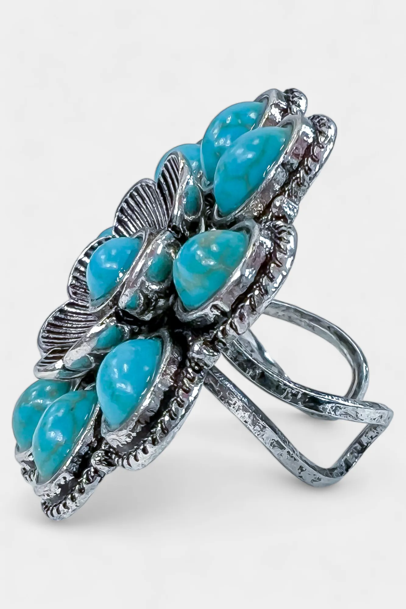 Turquoise Flower Concho Adjustable Ring sold by ZZs product image thumbnail 3