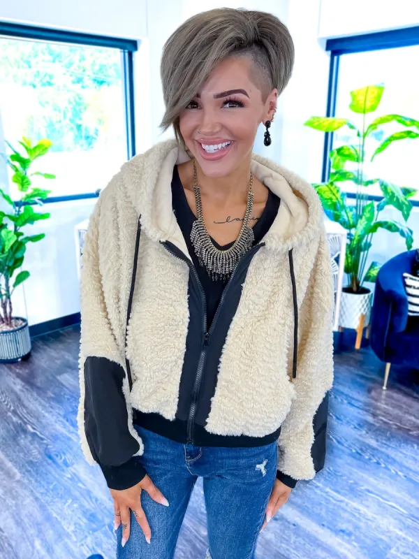 Teddy Zip Up Jacket | Cream sold by ZZs