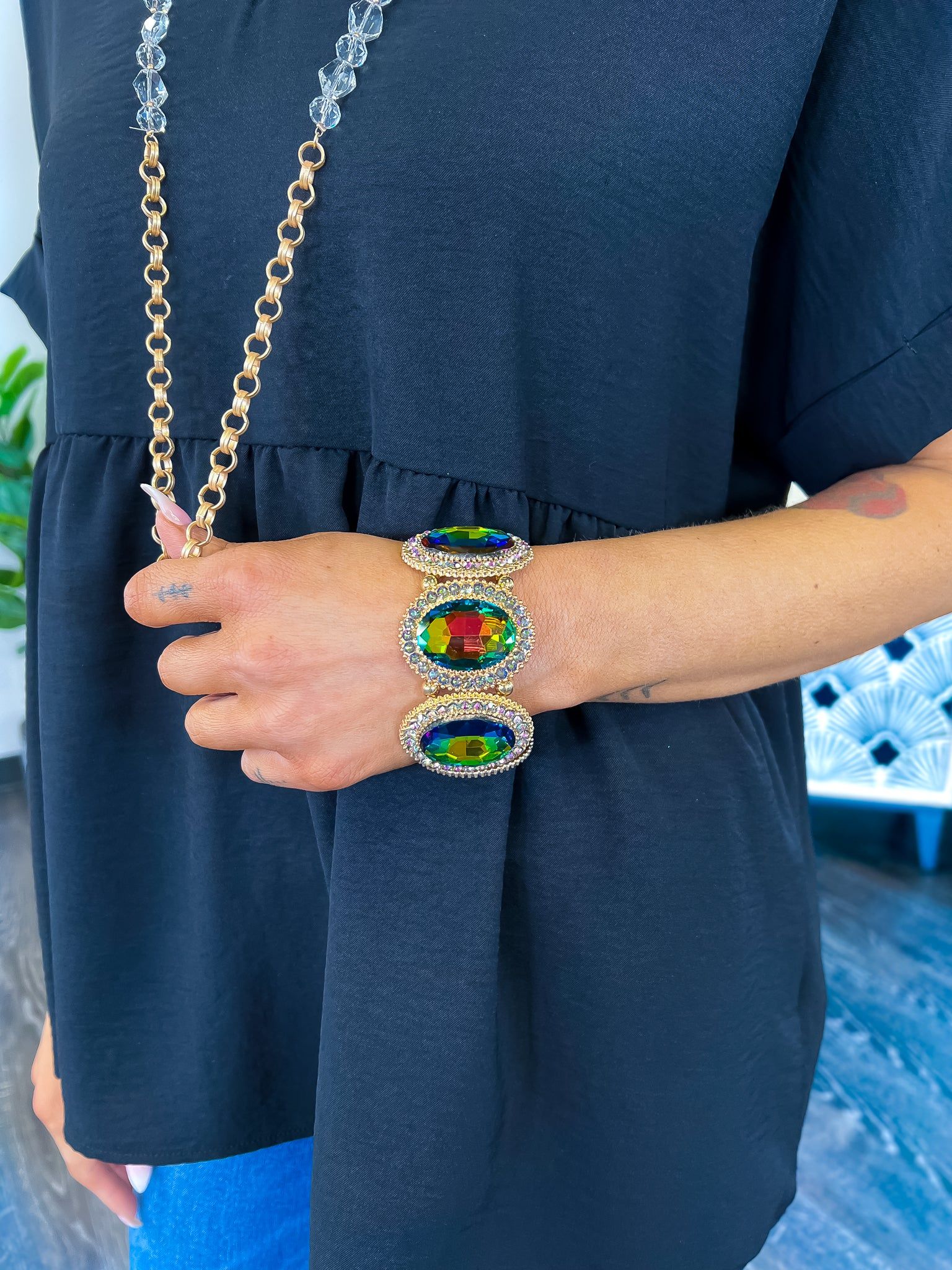 Pave Crystal Stretch Bracelet | Multi sold by ZZs product image thumbnail 4