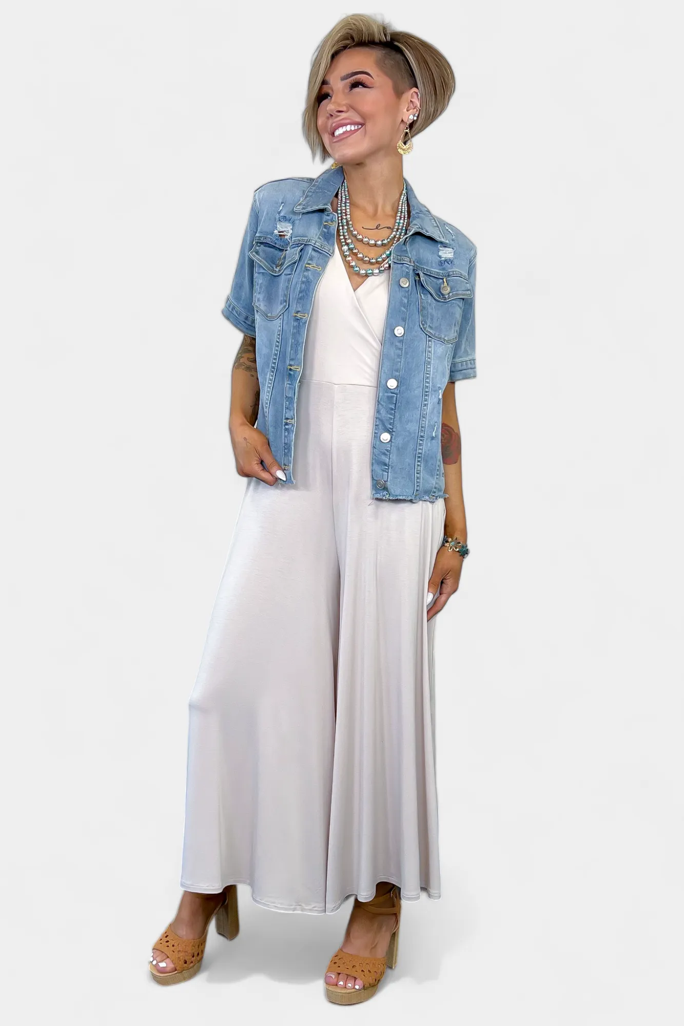 Beige Sleeveless Jumpsuit sold by ZZs product image thumbnail 2